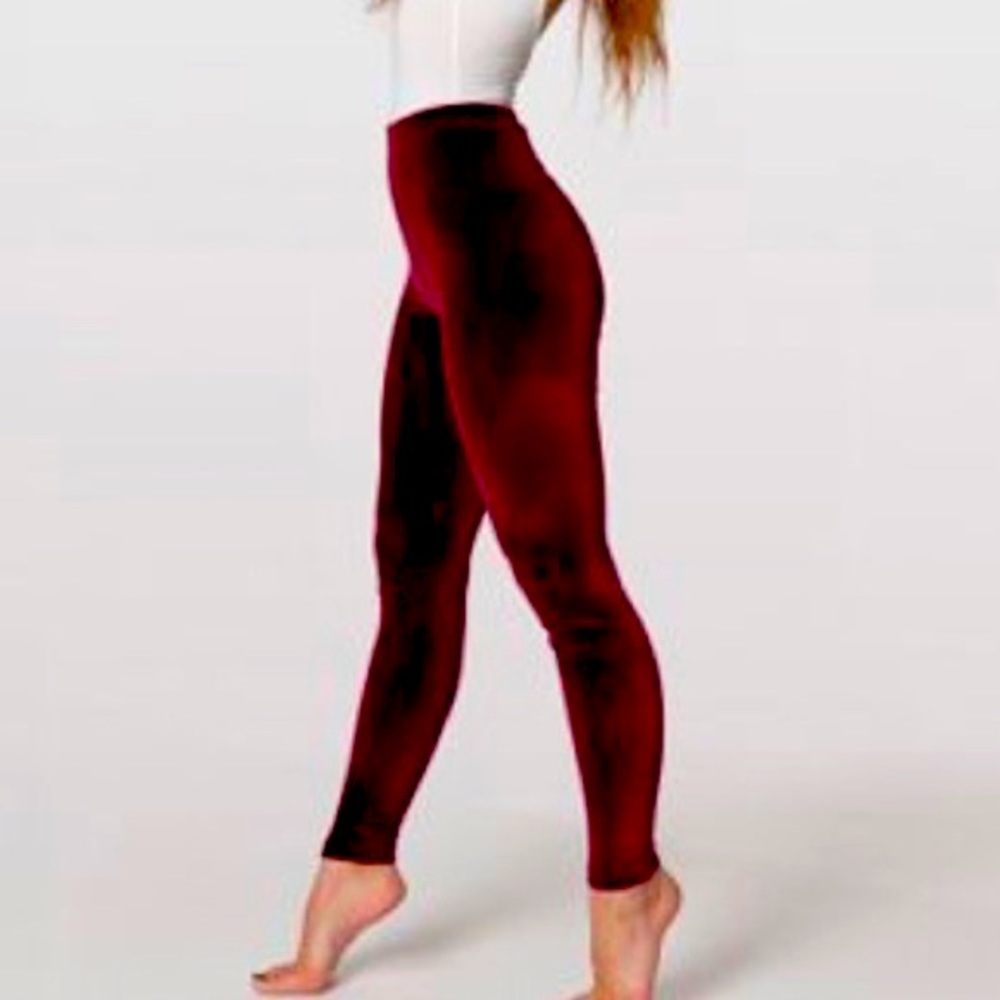 American apparel velvet leggings maroon burgundy